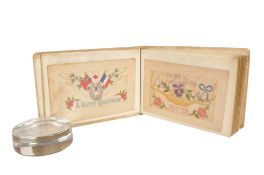 VINTAGE 20TH CENTURY 1940S WWII EMBROIDERED POSTCARDS