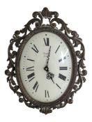 20TH CENTURY VINTAGE VEDETTE WALL CLOCK WITH BREVETTATO ROCOCO STYLE FRAME