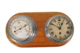 BOTTOMLEY & BAIRD LTD, GLASGOW - MOUNTED SHIPS BAROMETER & SMITH CLOCK