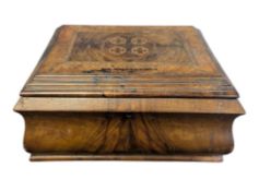 19TH CENTURY VICTORIAN WALNUT MARQUETRY TUNBRIDGE WARE LIDDED BOX