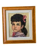 JEANNE BRANDSMA (BELGIAN, 1920-1992) VINTAGE OIL ON CANVAS PORTRAIT STUDY