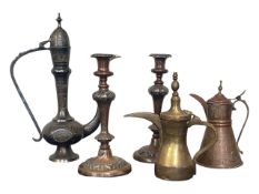 COLLECTION OF 19TH CENTURY BRASS & COPPER METALWARES