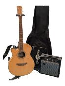 GEAR 4 MUSIC - VINTAGE 20TH CENTURY ACOUSTIC GUITAR W/ AMP