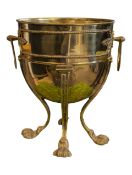 19TH CENTURY BRASS FOOTED PLANTER / ICE BUCKET DRINKS COOLER