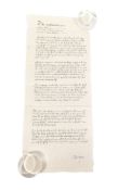 WOLF HALL (2024) - PRODUCTION USED LETTER FROM LADY MARY - SIGNED BY ACTOR