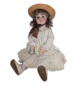 DOLLS - 19TH CENTURY GERMAN TETE JUMEAU BISQUE HEADED DOLL