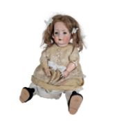 DOLLS - ANTIQUE GERMAN BRUNO SCHMIDT BISQUE HEADED DOLL