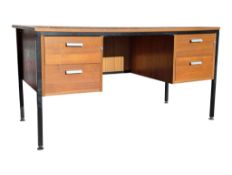MID 20TH CENTURY EXECUTIVE TEAK VENEER OFFICE DESK