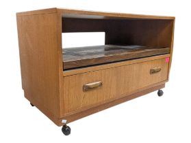 G-PLAN FRESCO - MID CENTURY TEAK WOOD LOW ENTERTAINMENT CABINET / COFFEE TABLE