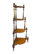 VICTORIAN REVIVAL BURR WALNUT WATERFALL WHATNOT