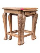 20TH CENTURY ORIENTAL SET OF FOUR HARDWOOD NESTING TABLES