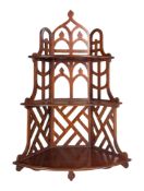 19TH CENTURY ARTS & CRAFTS MAHOGANY WALL SHELF