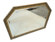 CONTEMPORARY GILT HEXAGONAL OVERMANTEL MIRROR