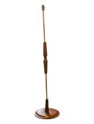 BRITISH MODERN DESIGN - VINTAGE MID CENTURY TEAK & BRASS FLOOR STANDING LAMP