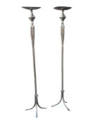 PAIR OF 20TH CENTURY ECCLESIASTIC FLOOR STANDING CANDLESTICKS