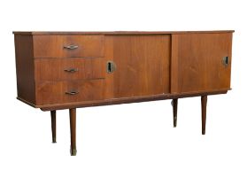 BRITISH MODERN DESIGN - RETRO MID CENTURY TEAK SIDEBOARD CREDENZA