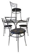 BRITISH MODERN DESIGN - MID CENTURY 1970S CHROME & GLASS DINING SUITE