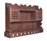 DUTCH MID CENTURY 1950S OAK HANGING WALL SHELF CUPBOARD