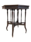 19TH CENTURY VICTORIAN MAHOGANY OCTAGONAL PENNY CENTRE / SIDE TABLE