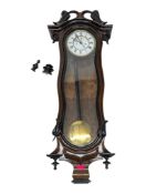 19TH CENTURY ART NOUVEAU LENZKIRCH WALNUT VIENNA REGULATOR CLOCK