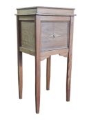 EDWARDIAN 1900S PINE & WALNUT PEDESTAL BEDSIDE CABINET