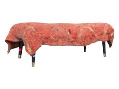 MID CENTURY 1960S FAUX LEATHER BENCH