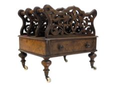 VICTORIAN 19TH CENTURY WALNUT CANTERBURY STAND