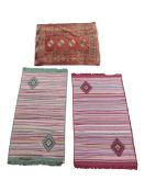 THREE VINTAGE RUGS INCLUDING TWO KILIMS