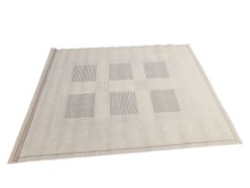 LARGE CONTEMPORARY MID CENTURY REVIVAL HESSIAN BEIGE RUG