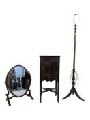 GEORGE III NIGHTSTAND, STANDARD LAMP & DRESSING TABLE MIRROR