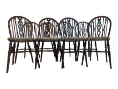 SET OF EIGHT 20TH CENTURY WINDSOR WHEEL BACK DINING CHAIRS