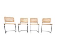 FOUR CONTEMPORARY MARCEL BREUER CHROME DINING CHAIRS