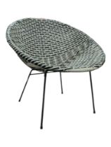 VINTAGE MID CENTURY CIRCA 1960S WHITE & BLACK SATELLITE ATOMIC SPUTNIK CHAIR