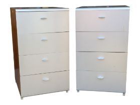 MODERN CONTEMPORARY DESIGN PAIR OF ALUMINIUM BEDSIDE CHEST OF DRAWERS