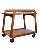 HENNING WIND-HANSEN FOR SIKA MOBLER - 1960S DANISH TEAK TEA TROLLEY