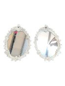TWO 1950S ROCOCO STYLE WHITE PAINTED WALL MIRRORS