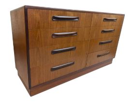 VICTOR B. WILKINS FOR G-PLAN - FRESCO RANGE - 1960S TEAK DOUBLE BANK CHEST OF DRAWERS / SIDEBOARD