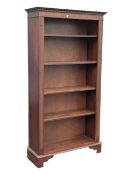 20TH CENTURY GEORGE III REVIVAL MAHOGANY OPEN BOOKCASE