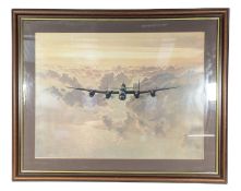 AFTER GERALD COULSON - COLOURED LANCASTER BOMBER PRINT
