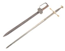 REENACTMENT CHARLES V STYLE SWORD & IRON HILTED CLAM SHELL EXAMPLE