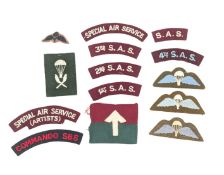 COLLECTION OF BRITISH PARACHUTE REGIMENT & SAS CLOTH PATCHES