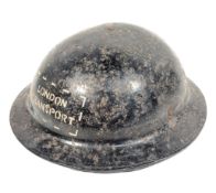 WWII SECOND WORLD WAR BRITISH PLASFORT HELMET - LONDON TRANSPORT