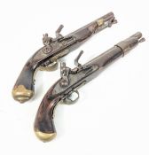 TWO 19TH CENTURY NEW LAND PATTERN FLINTLOCK PISTOLS