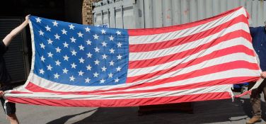 VINTAGE 1986 AMERICAN FLAG - CORETTA SCOTT KING SOUTH AFRICAN VISIT