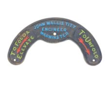 JOHN WALLIS TITT - VINTAGE CAST IRON PLAQUE