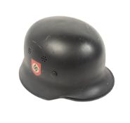 POST WAR REENACTMENT GERMAN M34 LIGHT WEIGHT HELMET - RAILWAY POLICE