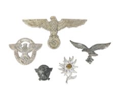 WWII SECOND WORLD WAR GERMAN CAP BADGES