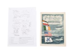 SIGNED MENU FROM CELEBRATORY MEAL FOR THE BREMEN FLYERS