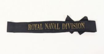 WWI FIRST WORLD WAR BRITISH ROYAL NAVAL DIVISION CAP TALLY RIBBON