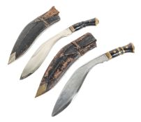 TWO VINTAGE NEPALESE KUKRI KNIFE DAGGERS